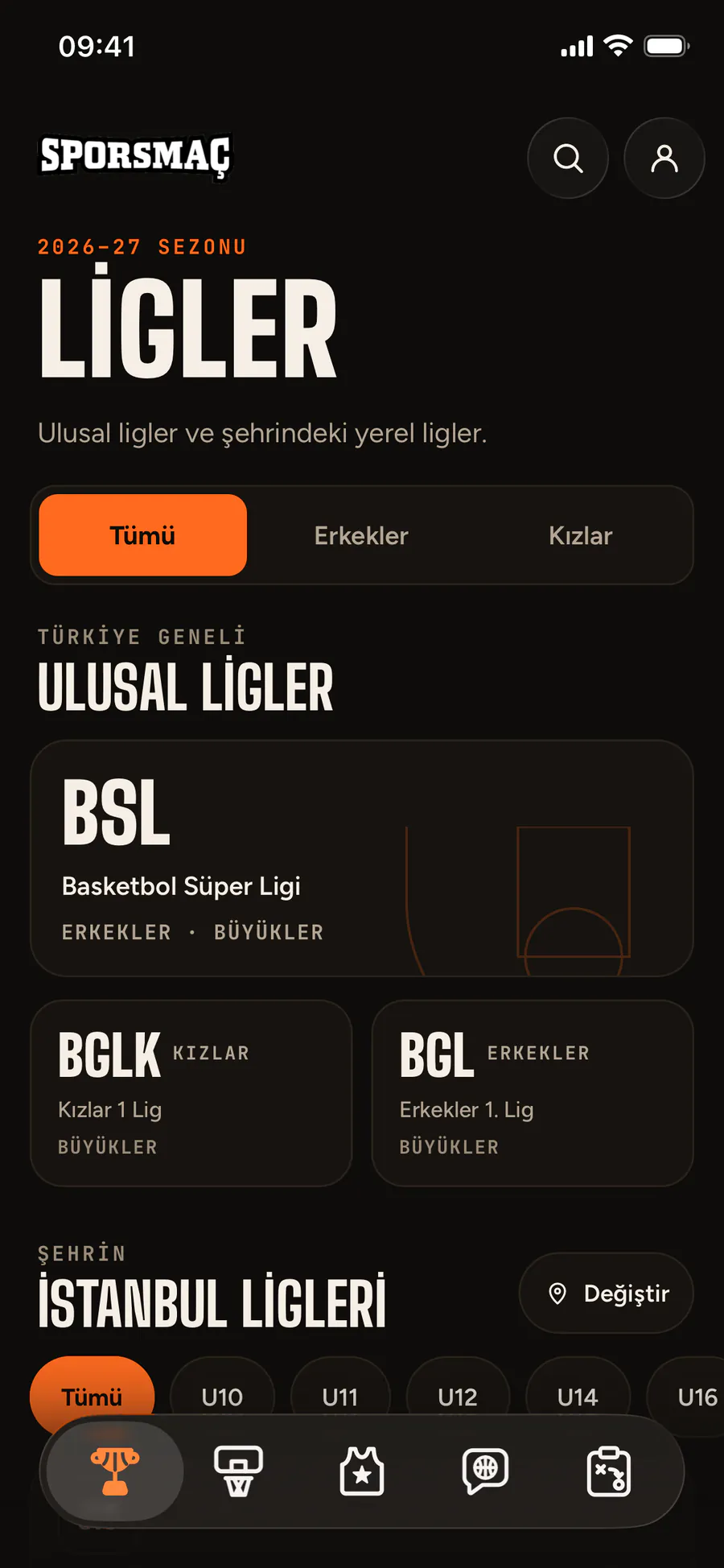Leagues: BSL, BGL and BGLK cards and Istanbul's leagues